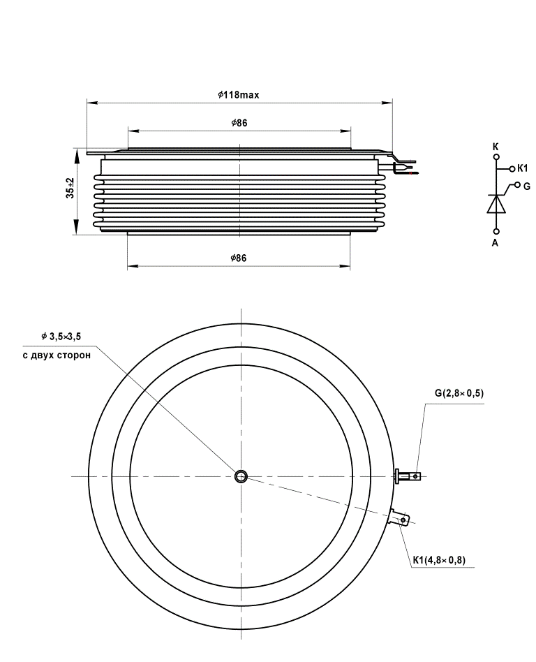 Тиристор Т283-1600